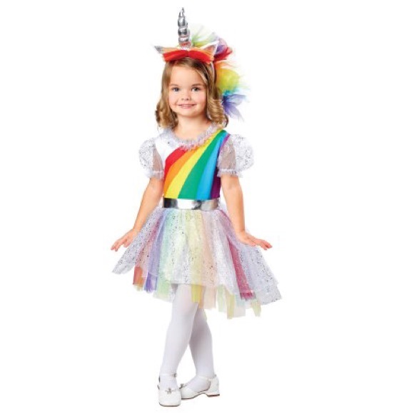 Rainbow Unicorn Toddler Girls Costume Size 2T New NWT